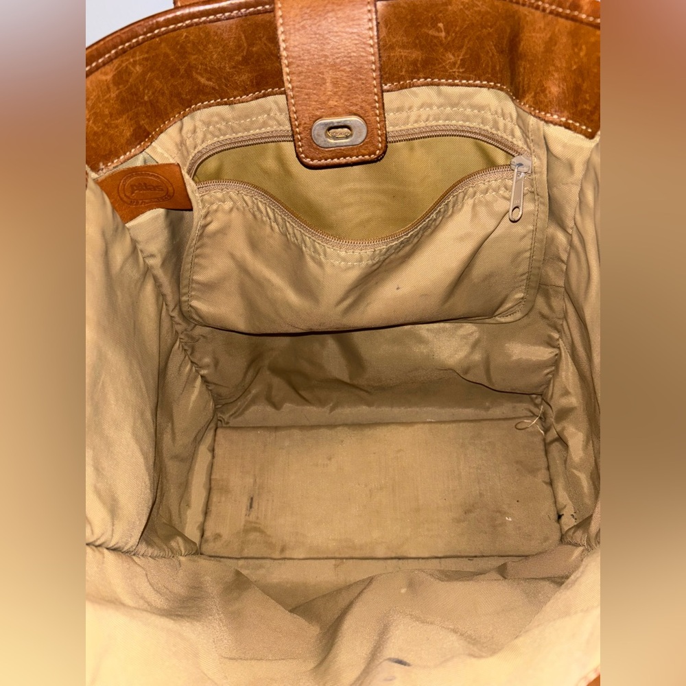 Stunning Leather Heavy Duty Vintage Tote by Atlas - Picture 6 of 10